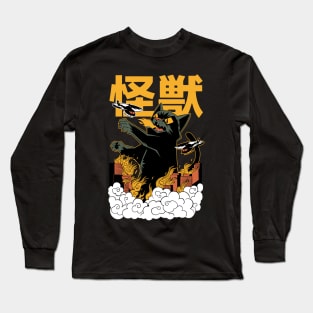 Funny cat catzila Long Sleeve T-Shirt